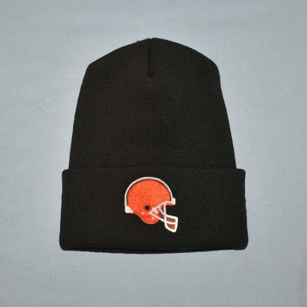 Vintage Cleveland Browns Beanie Hat Brown & Orange Knit Winter Hat